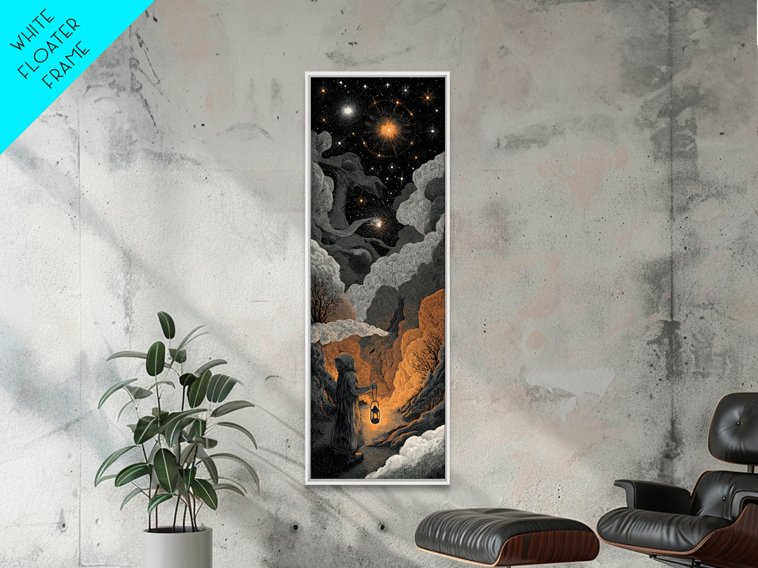 The Astronomer Of The Hollow Sky, Halloween Wall Art, Tall Narrow Wall Art, Canvas Print, Halloween Home Decor, Gothic Wall Art