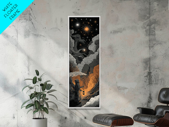 The Astronomer Of The Hollow Sky, Halloween Wall Art, Tall Narrow Wall Art, Canvas Print, Halloween Home Decor, Gothic Wall Art