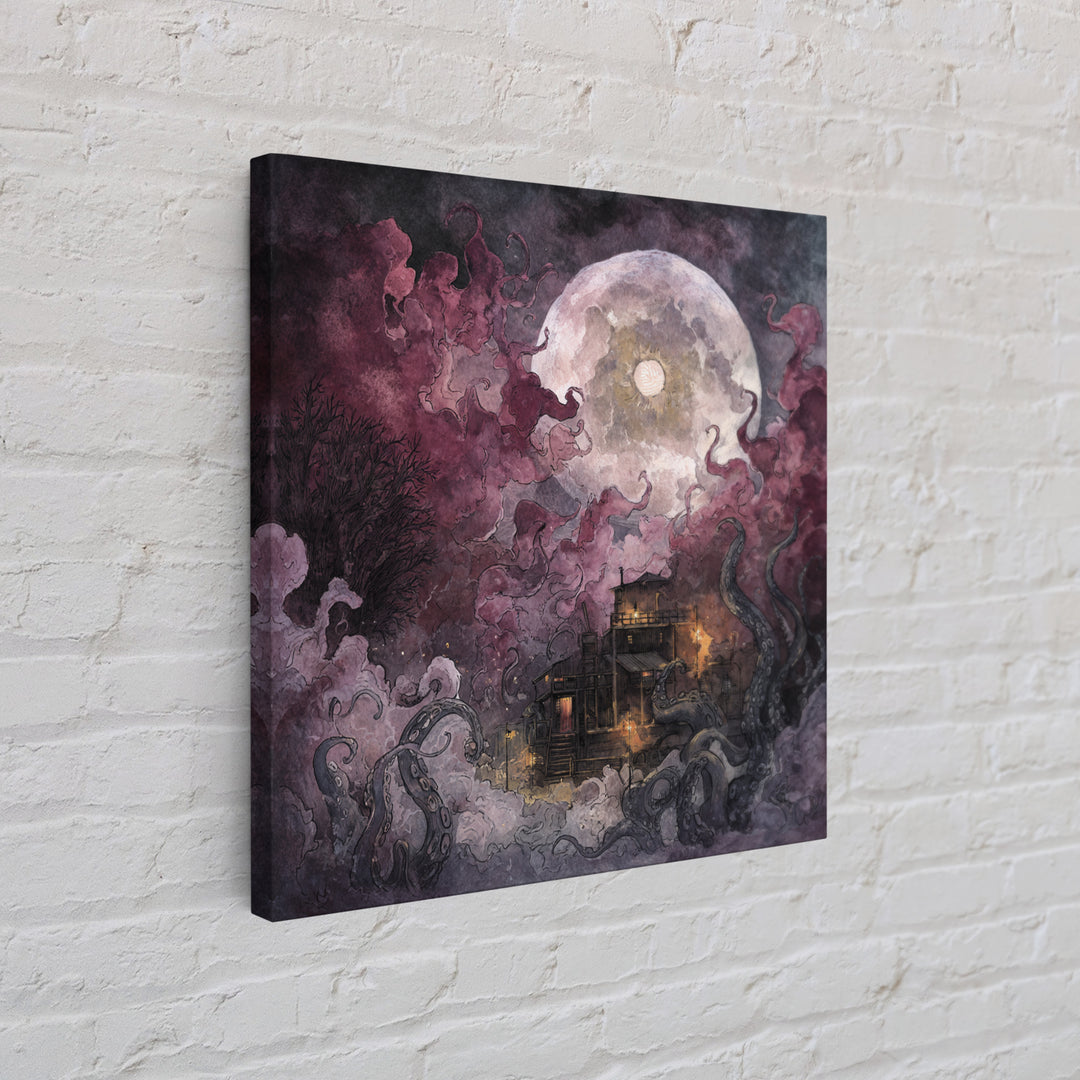 The Keeper Of The Black Reef Key, Lovecraftian Wall Art, Square Wall Art, Canvas Print, Halloween Home Decor, Gothic Wall Art