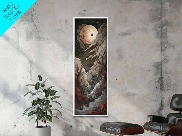 The Keeper Of The Black Reef Key, Cosmic Horror Decor, Tall Narrow Wall Art, Canvas Print, Halloween Home Decor, Gothic Wall Art