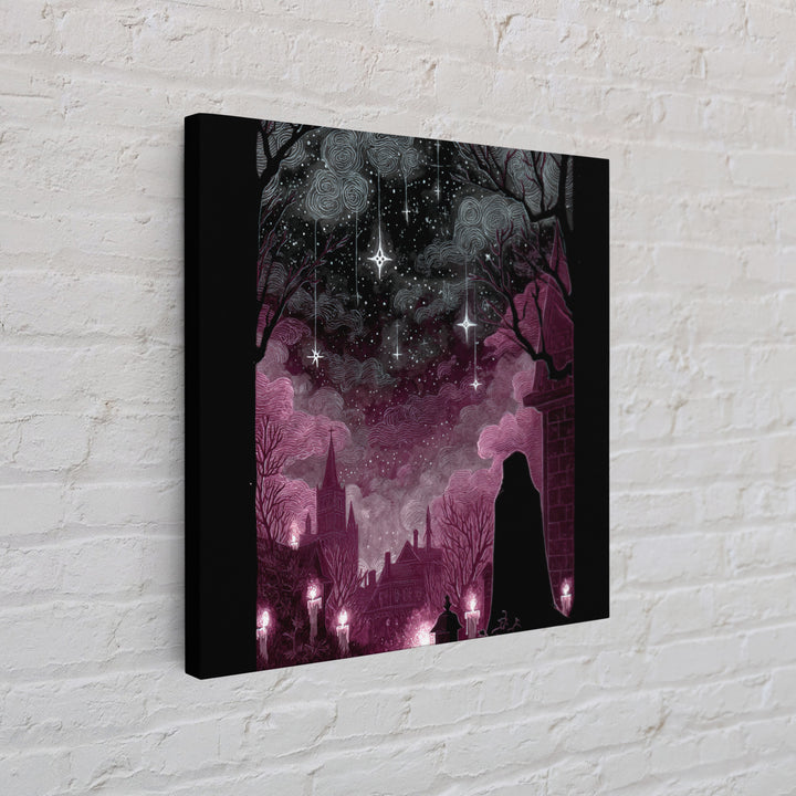 The Widow Of The Whispering Comet, Dark Fantasy Wall Art, Square Wall Art, Framed Canvas Print, Halloween Home Decor, Gothic Wall Art