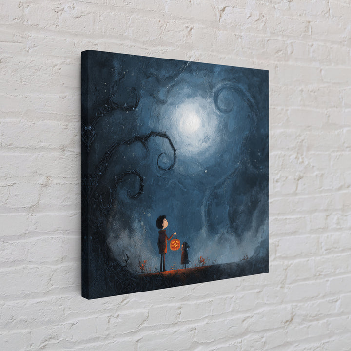 The Child Who Caught A Moon-Spawn, Dark Fantasy Wall Art, Square Wall Art, Canvas Print, Halloween Home Decor, Gothic Wall Art