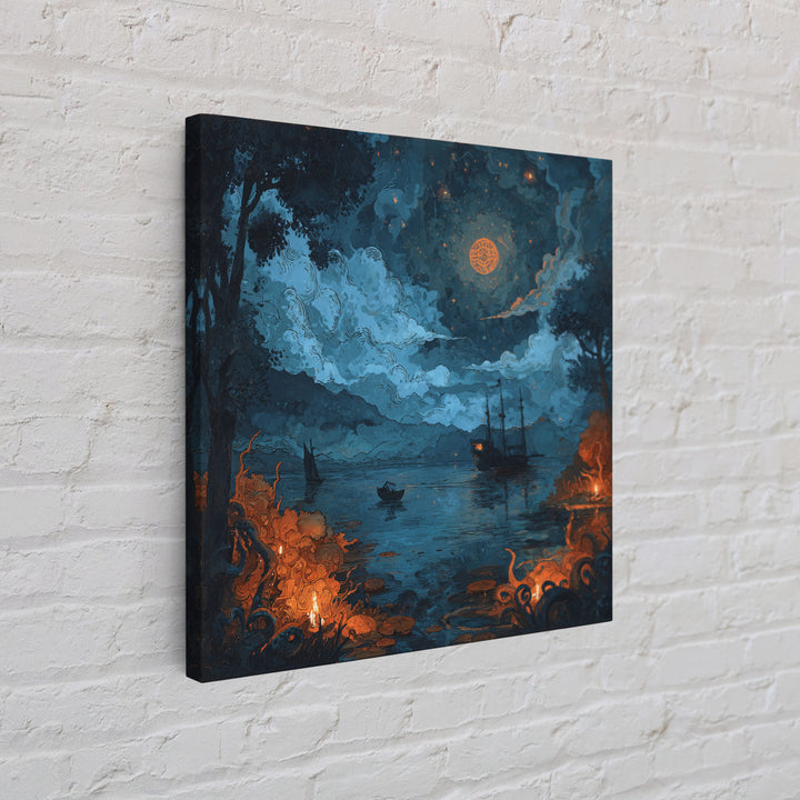 The Oracle Of The Glass Depths, Spooky Wall Decor, Square Wall Art, Canvas Print, Halloween Home Decor, Gothic Wall Art, Halloween Decor