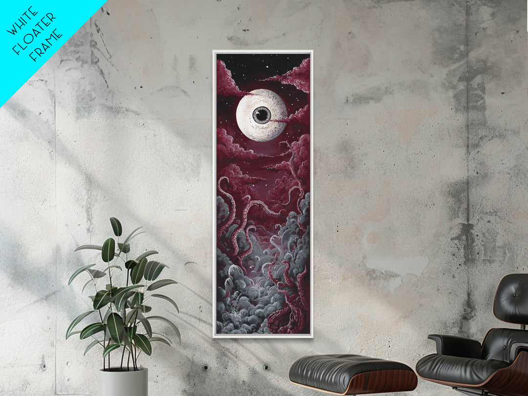 The Oracle Of The Glass Depths, Occult Wall Decor, Tall Narrow Wall Art, Framed Canvas Print, Halloween Home Decor, Gothic Wall Art