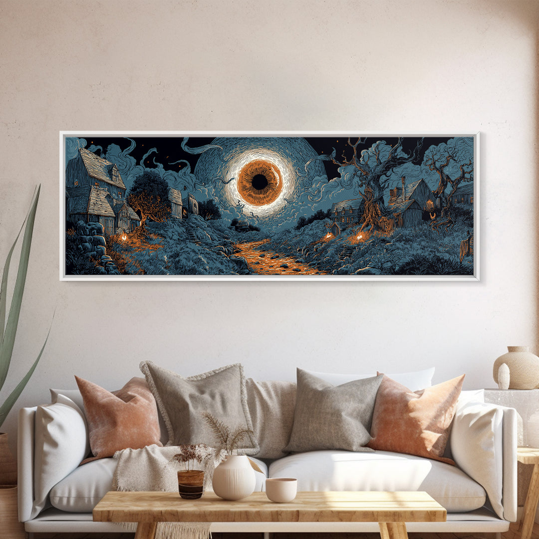 The Grave Gardener Of Yuggoth, Cosmic Horror Decor, Extra Wide Wall Art, Canvas Print, Halloween Home Decor, Gothic Wall Art
