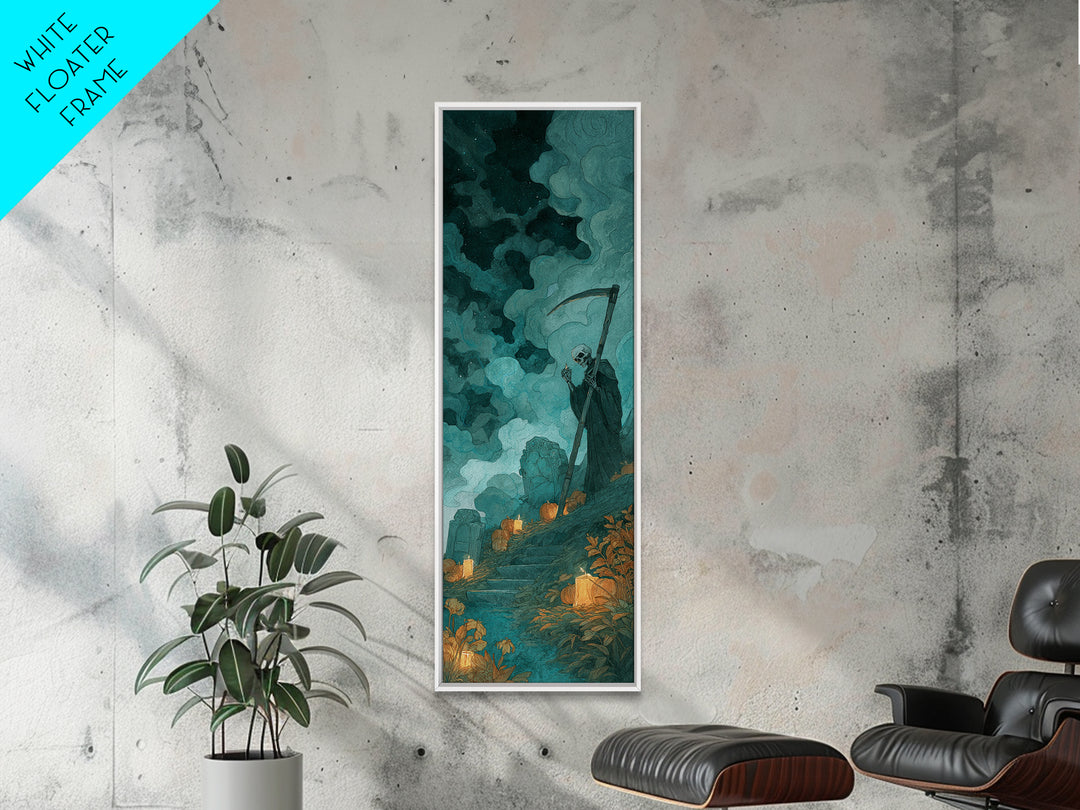 The Grave Gardener Of Yuggoth, Dark Fantasy Wall Art, Tall Narrow Wall Art, Canvas Print, Halloween Home Decor, Gothic Wall Art