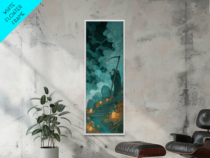 The Grave Gardener Of Yuggoth, Dark Fantasy Wall Art, Tall Narrow Wall Art, Canvas Print, Halloween Home Decor, Gothic Wall Art
