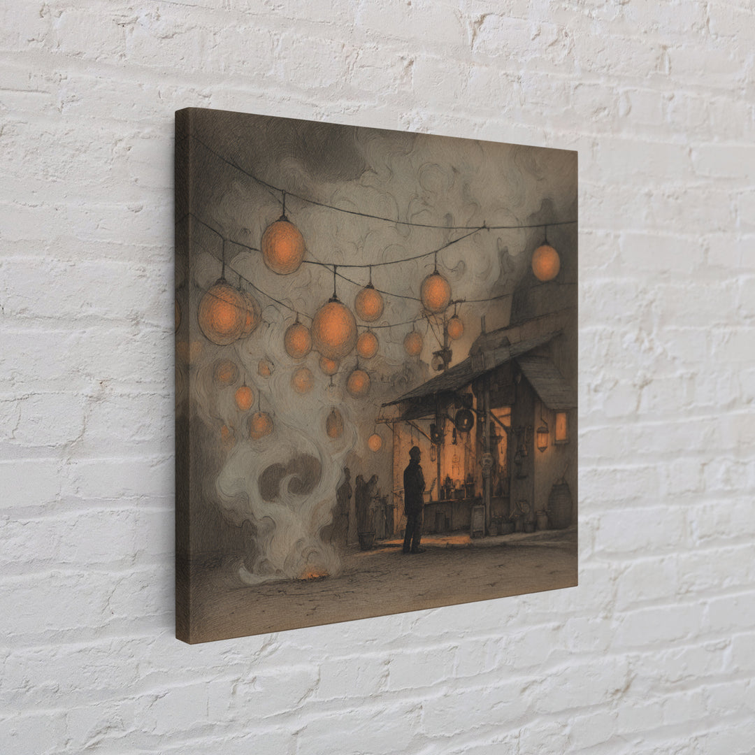 The Lantern Market Beyond The Veil, Occult Wall Decor, Square Wall Art, Canvas Print, Halloween Home Decor, Gothic Wall Art