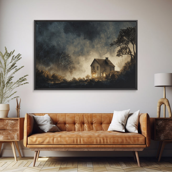 The Thirteenth Door Of Arkham House, Eldritch Wall Art, Landscape Wall Art, Canvas Print, Halloween Home Decor, Gothic Wall Art