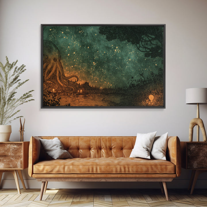 The Salt King Of The Black Shore, Dark Fantasy Wall Art, Landscape Wall Art, Framed Canvas Print, Halloween Home Decor, Gothic Wall Art