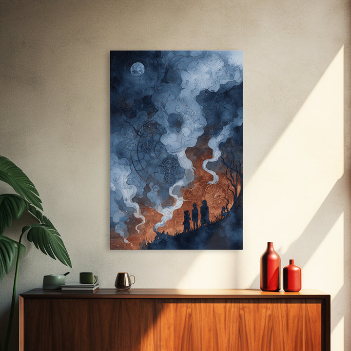 The Children Of The Star Orchard, Eldritch Wall Art, Vertical Wall Art, Framed Canvas Print, Halloween Home Decor, Gothic Wall Art