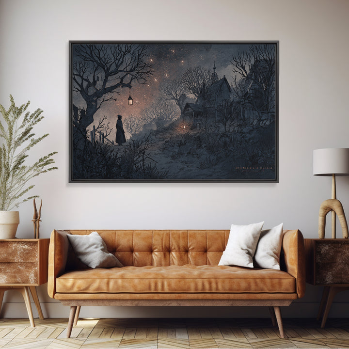 The Children Of The Star Orchard, Macabre Halloween Art, Landscape Wall Art, Framed Canvas Print, Halloween Home Decor, Gothic Wall Art
