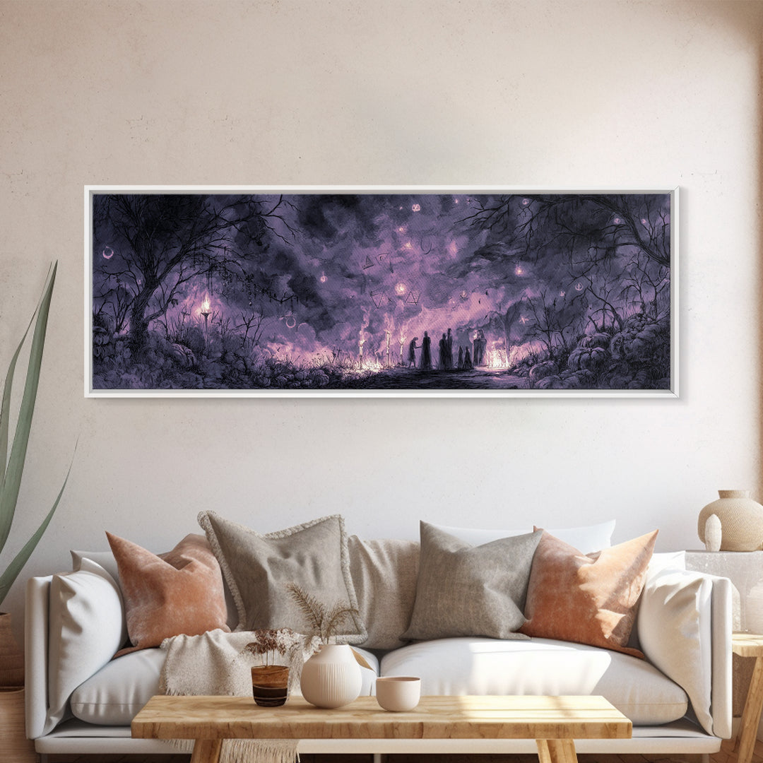 The Children Of The Star Orchard, Macabre Halloween Art, Extra Wide Wall Art, Canvas Print, Halloween Home Decor, Gothic Wall Art
