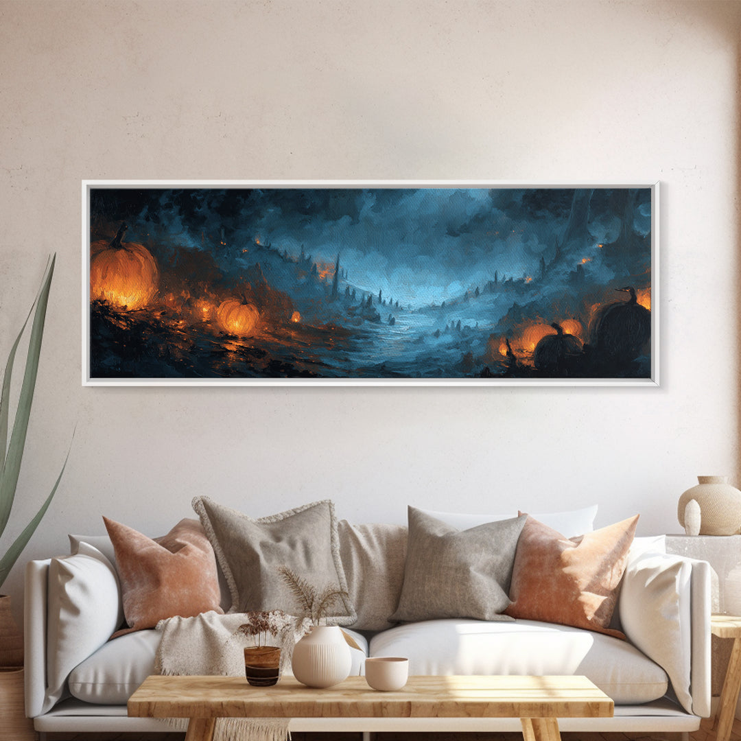 The Frost Beyond Carcosa, Halloween Wall Art, Extra Wide Wall Art, Framed Canvas Print, Halloween Home Decor, Gothic Wall Art