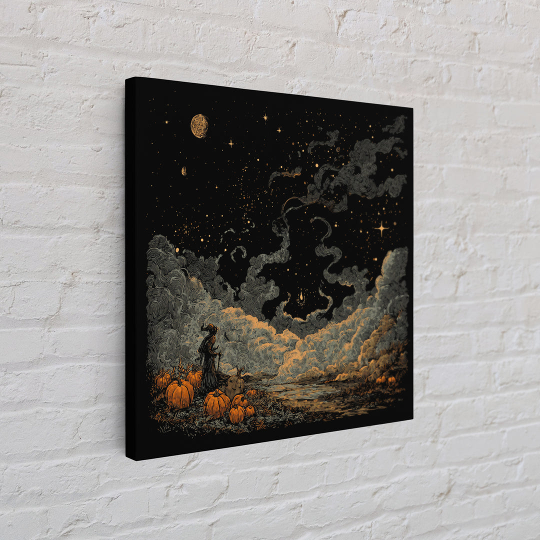 The Seamstress Of Living Nebulae, Cosmic Horror Decor, Square Wall Art, Framed Canvas Print, Halloween Home Decor, Gothic Wall Art