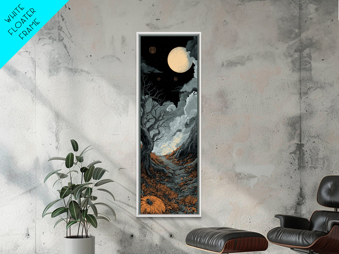 The Seamstress Of Living Nebulae, Cosmic Horror Decor, Tall Narrow Wall Art, Canvas Print, Halloween Home Decor, Gothic Wall Art