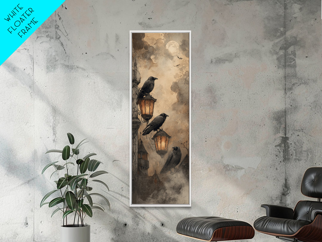 The Raven Sermon Of Leng, Occult Wall Decor, Tall Narrow Wall Art, Canvas Print, Halloween Home Decor, Gothic Wall Art, Halloween Decor