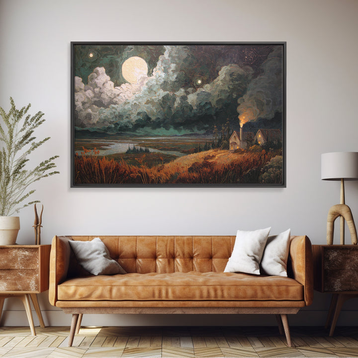The Apothecary Of Black Seashell Dreams, Dark Fantasy Wall Art, Landscape Wall Art, Canvas Print, Halloween Home Decor, Gothic Wall Art