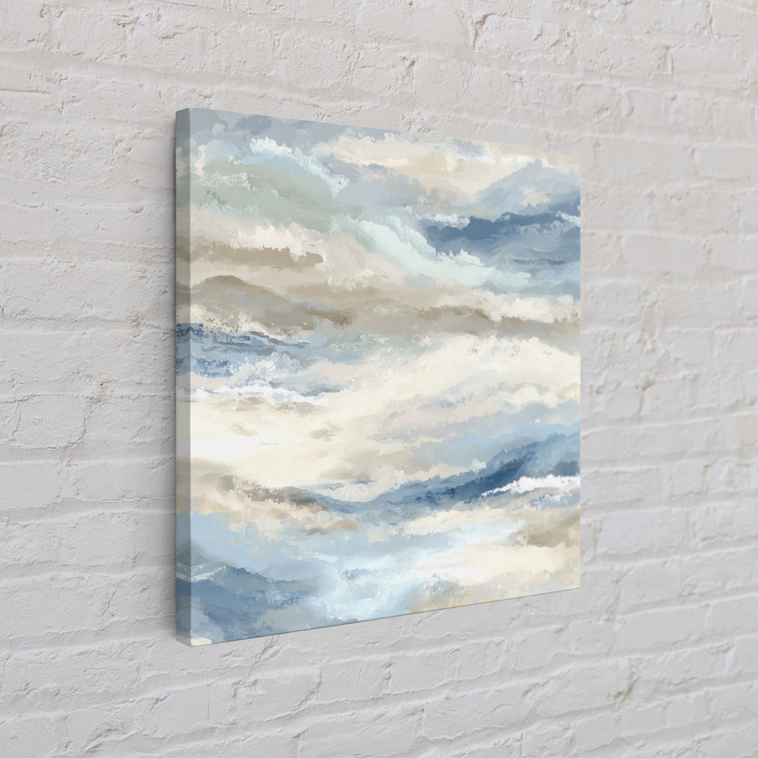 Soft Abstract Waves Framed Canvas Print, Waiting Room Art, Office Art, Waiting Room Decor, Fine Art, Calm, Gallery Decor, WRA-1x1-2