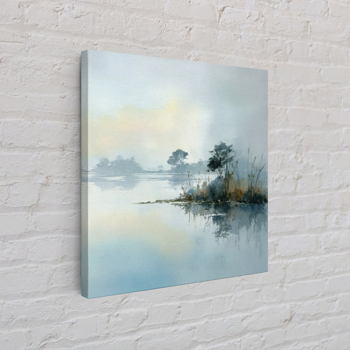 Peaceful Lake Reflection at Dawn Framed Canvas Print, Waiting Room Art, Abstract Art, Waiting Room Decor, Fine Art, Calm, WRA-1x1-28