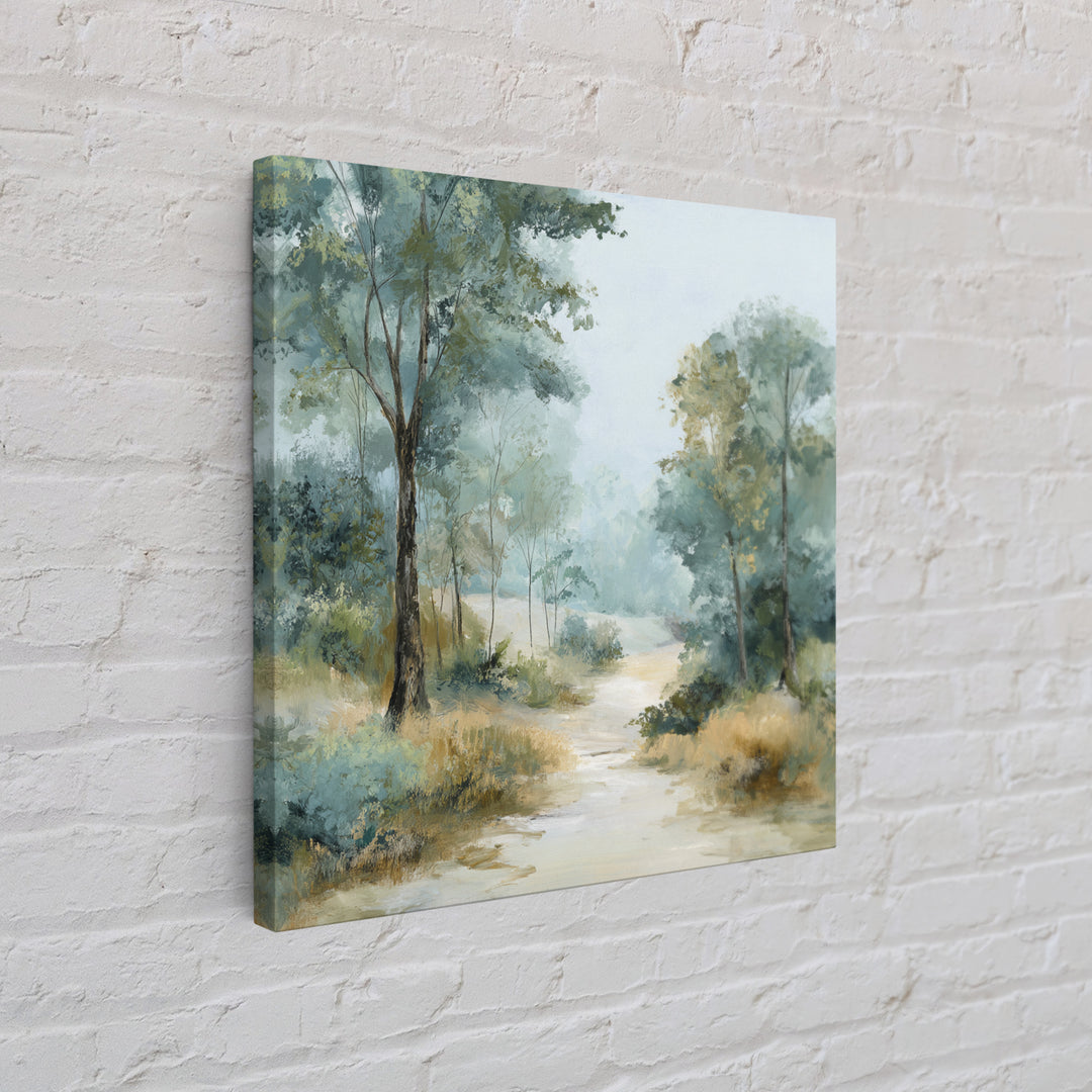 Misty Forest Path Canvas Print, Waiting Room Art, Gallery Wall Art, Waiting Room Decor, Fine Art, Calm, Photography Print, WRA-1x1-35