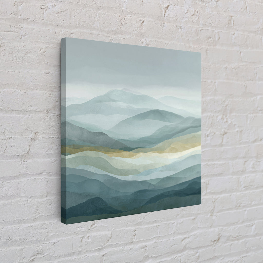 Simple Mountain Layers Framed Canvas Print, Waiting Room Art, Dental Office Decor, Waiting Room Decor, Fine Art, Calm, WRA-1x1-38