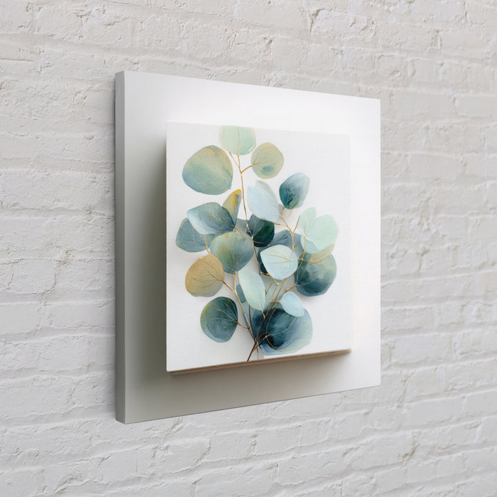Clean Eucalyptus Leaf Study Framed Canvas Print, Waiting Room Art, Gallery Decor, Waiting Room Decor, Oil Painting, Calm, WRA-1x1-41