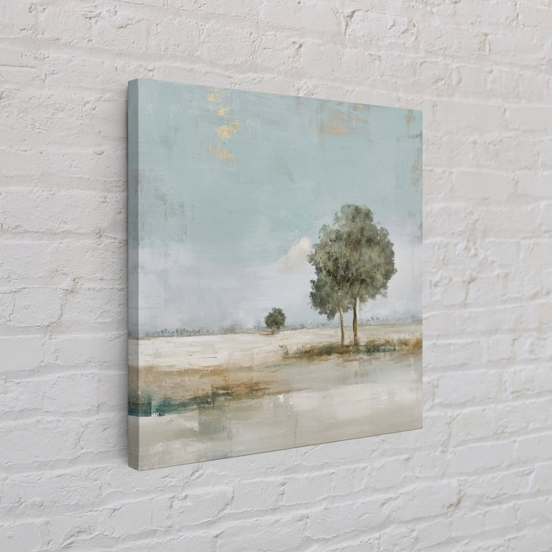 Open Field with Distant Tree Framed Canvas Print, Waiting Room Art, Bauhaus Print, Waiting Room Decor, Fine Art, Calm, WRA-1x1-47