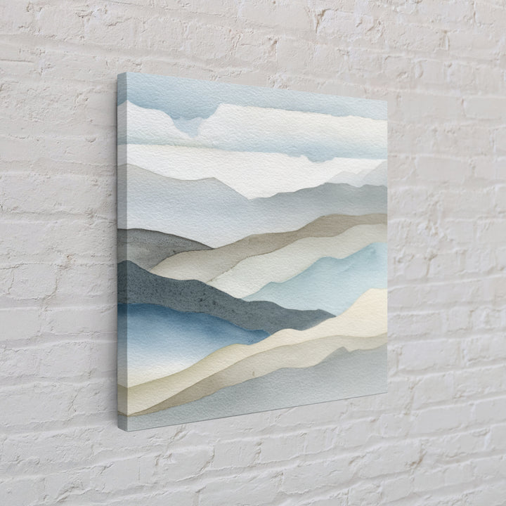 Simple Mountain Layers Framed Canvas Print, Waiting Room Art, Dental Office Decor, Waiting Room Decor, Fine Art, Calm, WRA-1x1-62