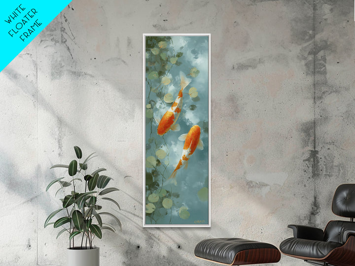 Gentle Koi Fish Canvas Print, Waiting Room Art, Landscape, Waiting Room Decor, Fine Art, Calm, Neutral Decor, Modern Decor, WRA-1x3-10