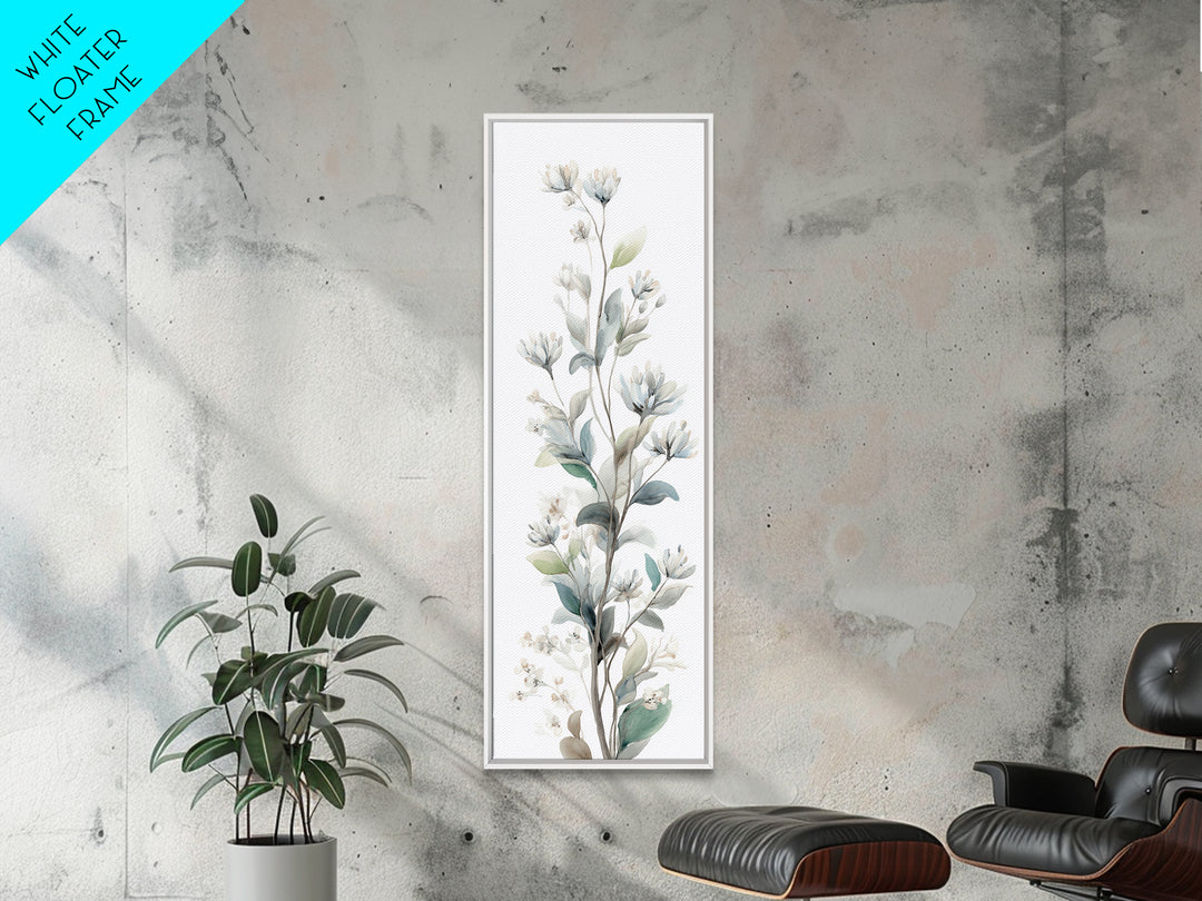 Neutral Botanical Branch Framed Canvas Print, Waiting Room Art, Home Decor, Waiting Room Decor, Fine Art, Calm, Modern Art, WRA-1x3-15