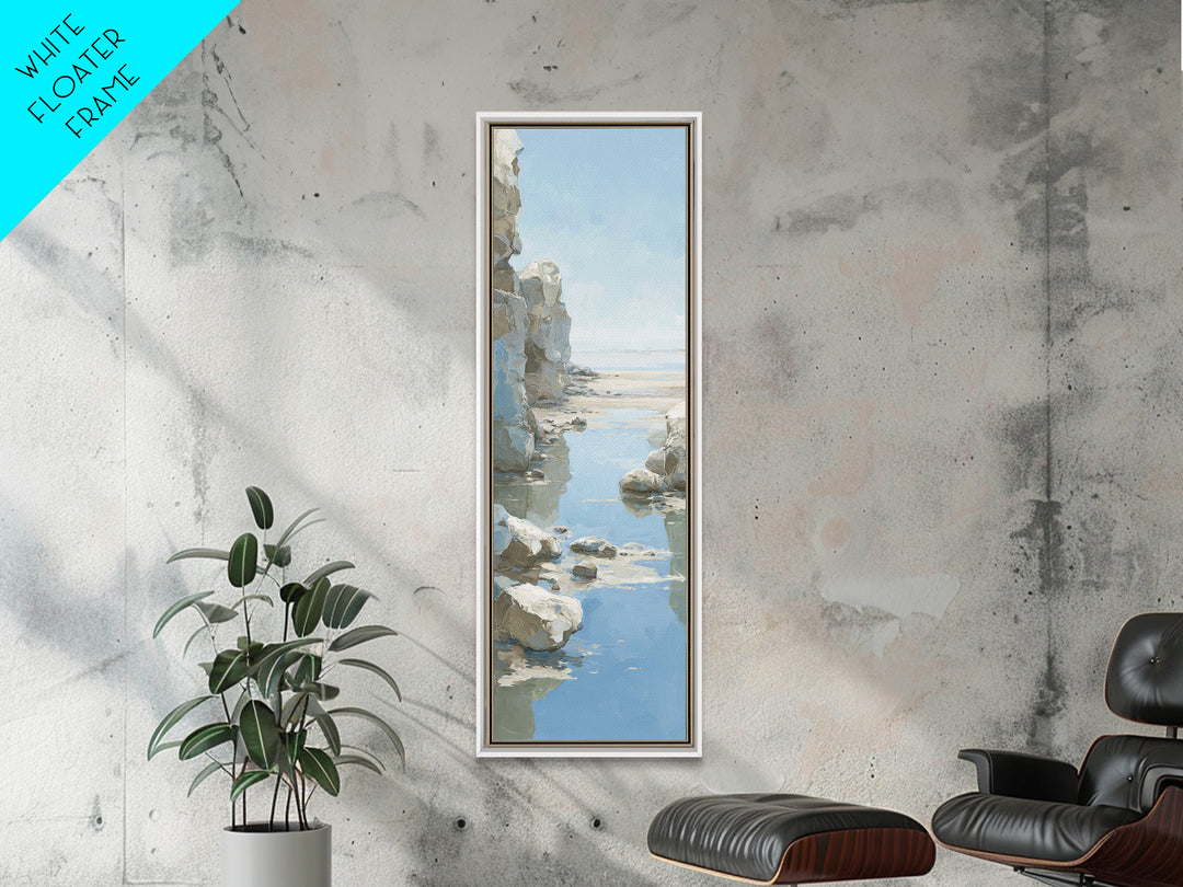 Coastal Horizon with Pale Sand and Water Canvas Print, Waiting Room Art, Gallery Decor, Waiting Room Decor, Fine Art, Calm, WRA-1x3-21