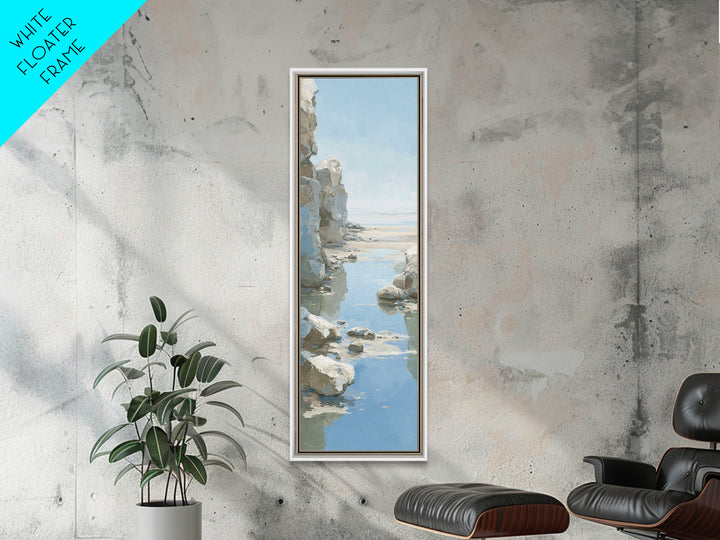 Coastal Horizon with Pale Sand and Water Canvas Print, Waiting Room Art, Gallery Decor, Waiting Room Decor, Fine Art, Calm, WRA-1x3-21