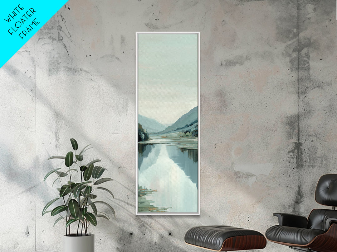 Peaceful Lake Reflection at Dawn Canvas Print, Waiting Room Art, Printable Wall Art, Waiting Room Decor, Oil Painting, Calm, WRA-1x3-40