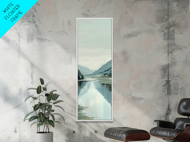 Peaceful Lake Reflection at Dawn Canvas Print, Waiting Room Art, Printable Wall Art, Waiting Room Decor, Oil Painting, Calm, WRA-1x3-40