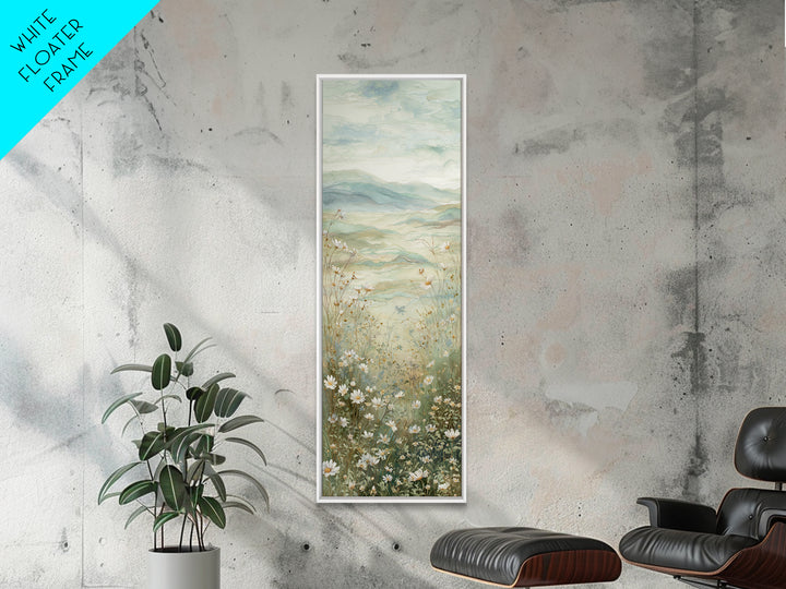Sunlit Meadow with Wildflowers Canvas Print, Waiting Room Art, Contemporary Art, Waiting Room Decor, Oil Painting, Calm, WRA-1x3-44