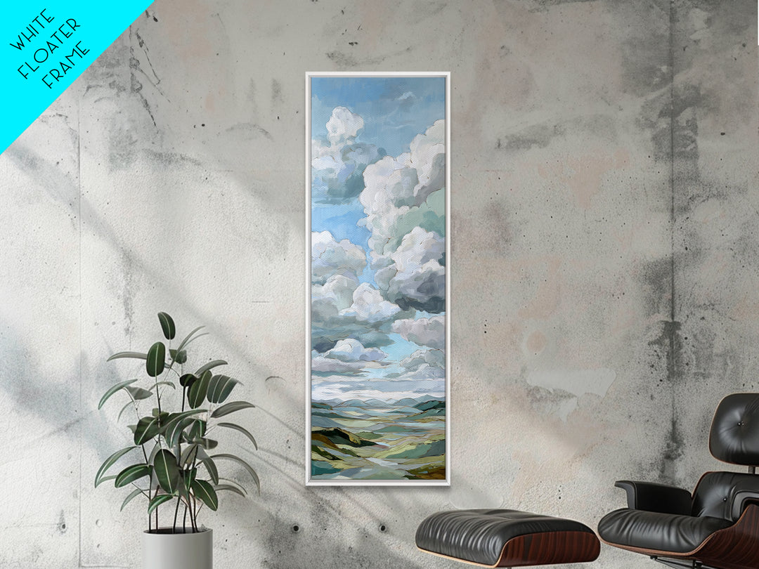 Large Cloudscape with Hopeful Light Framed Canvas Print, Waiting Room Art, Home Decor, Waiting Room Decor, Fine Art, Calm, WRA-1x3-52
