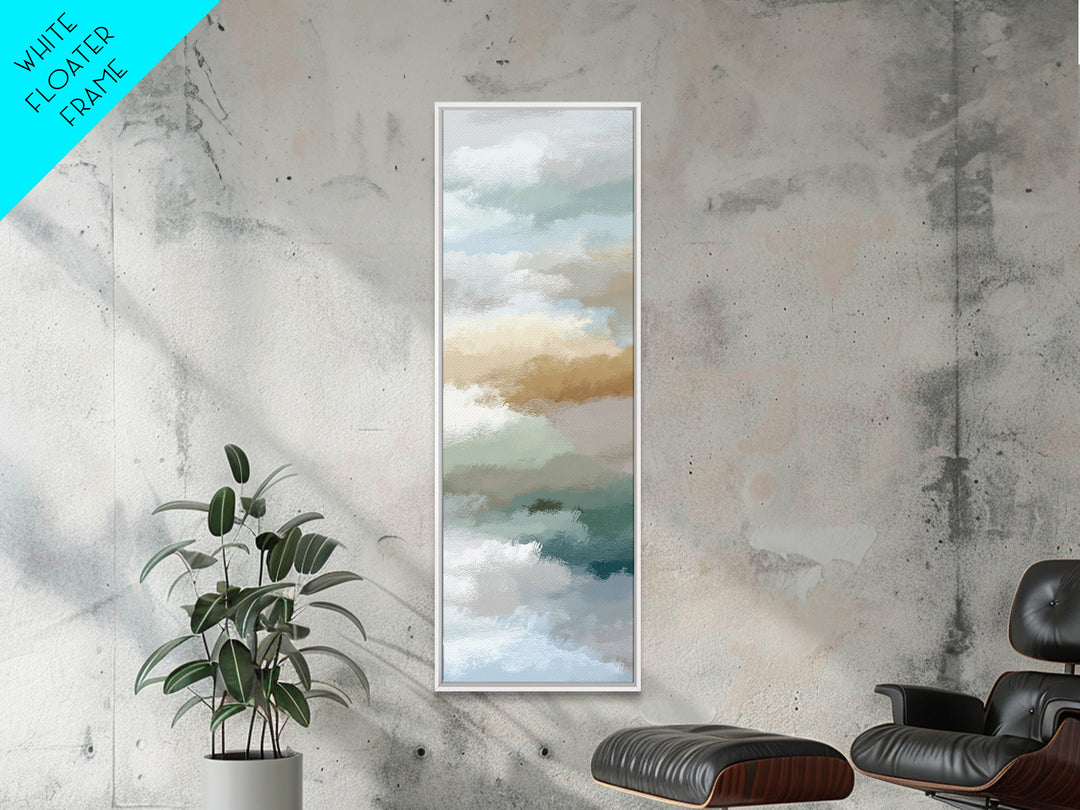 Pastel Rainbow Shapes for Pediatric Spaces Framed Canvas Print, Waiting Room Art, Soundwave Art, Waiting Room Decor, WRA-1x3-54