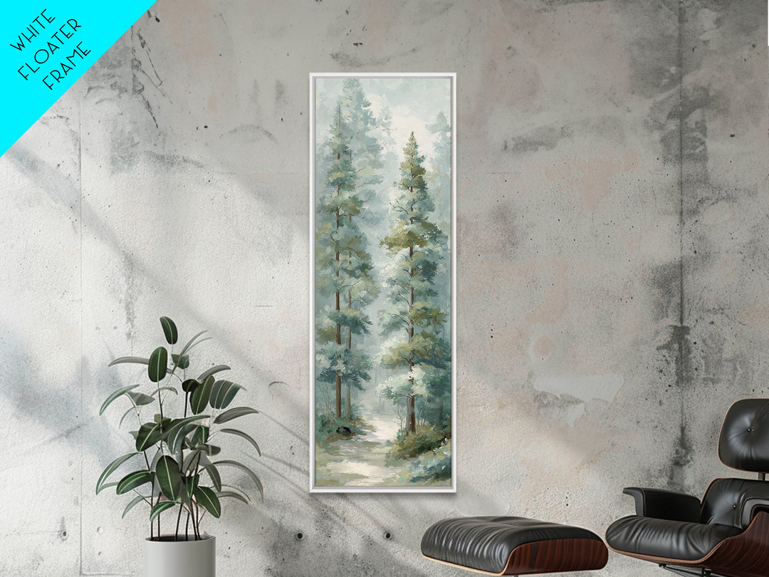 Misty Forest Path Framed Canvas Print, Waiting Room Art, Abstract, Waiting Room Decor, Calm, Modern Decor, Fine Art Print, WRA-1x3-71