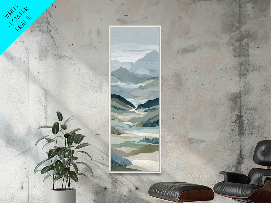 Simple Mountain Layers Framed Canvas Print, Waiting Room Art, Fine Art, Waiting Room Decor, Calm, Minimalist Decor, WRA-1x3-74
