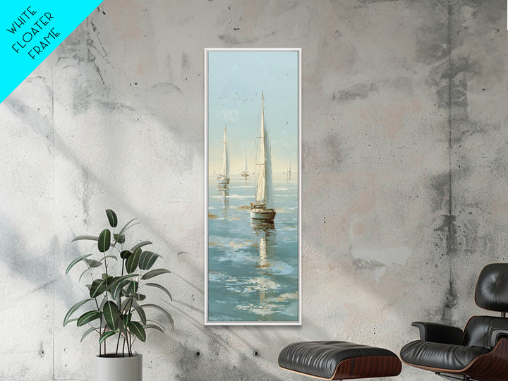 Quiet Sailboat on Calm Water Framed Canvas Print, Waiting Room Art, Office Wall Decor, Waiting Room Decor, Fine Art, Calm, WRA-1x3-79