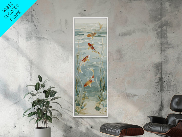 Gentle Koi Fish Canvas Print, Waiting Room Art, Gallery Decor, Waiting Room Decor, Oil Painting, Calm, Contemporary Art, WRA-1x3-82