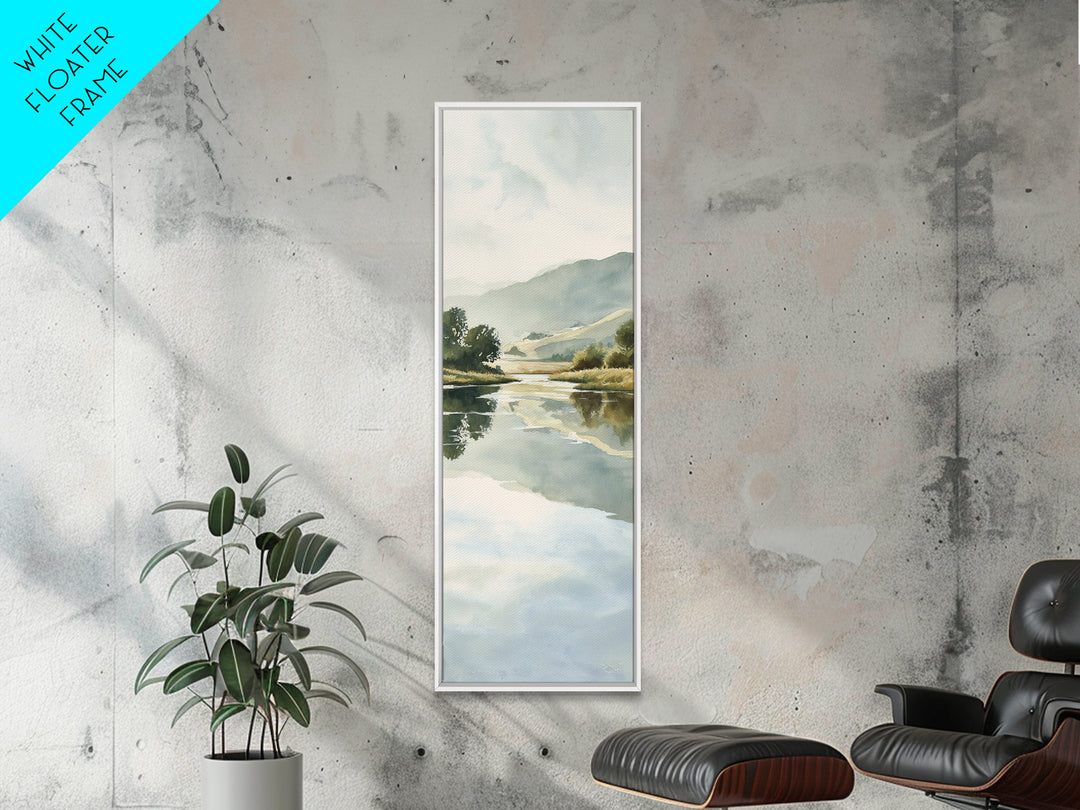 Peaceful Lake Reflection at Dawn Canvas Print, Waiting Room Art, Minimalist Wall Art, Waiting Room Decor, Fine Art, Calm, WRA-1x3-88