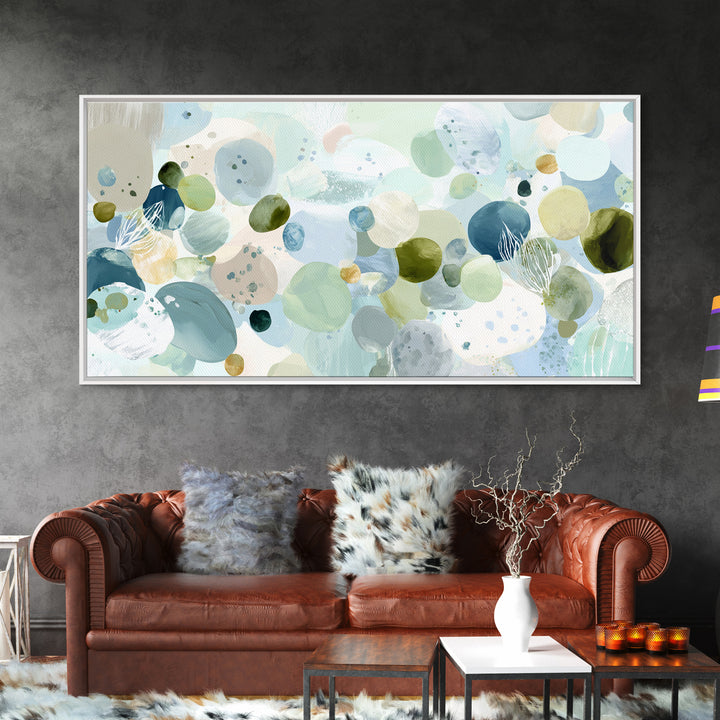 Pastel Rainbow Shapes for Pediatric Spaces Framed Canvas Print, Waiting Room Art, Fine Art Print, Waiting Room Decor, WRA-2x1-14