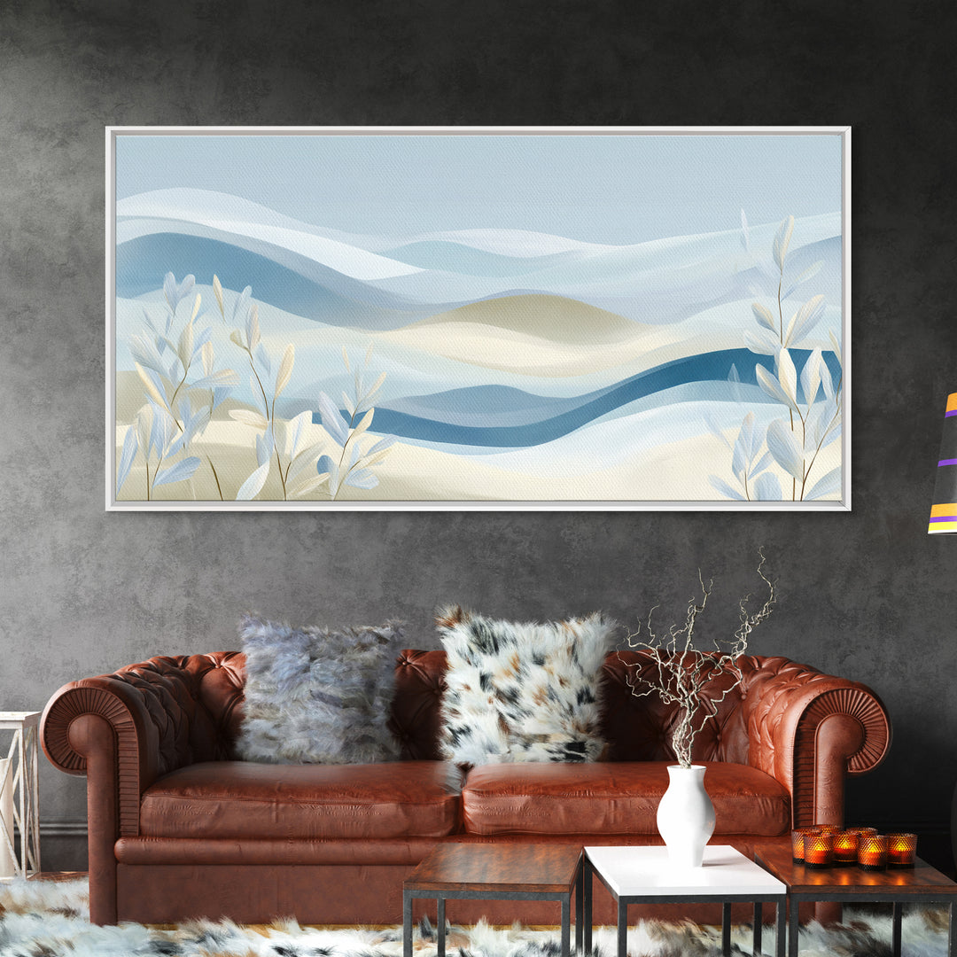 Soft Abstract Waves Canvas Print, Waiting Room Art, Boho Decor, Waiting Room Decor, Abstract Art, Calm, Printable Wall Art, WRA-2x1-22