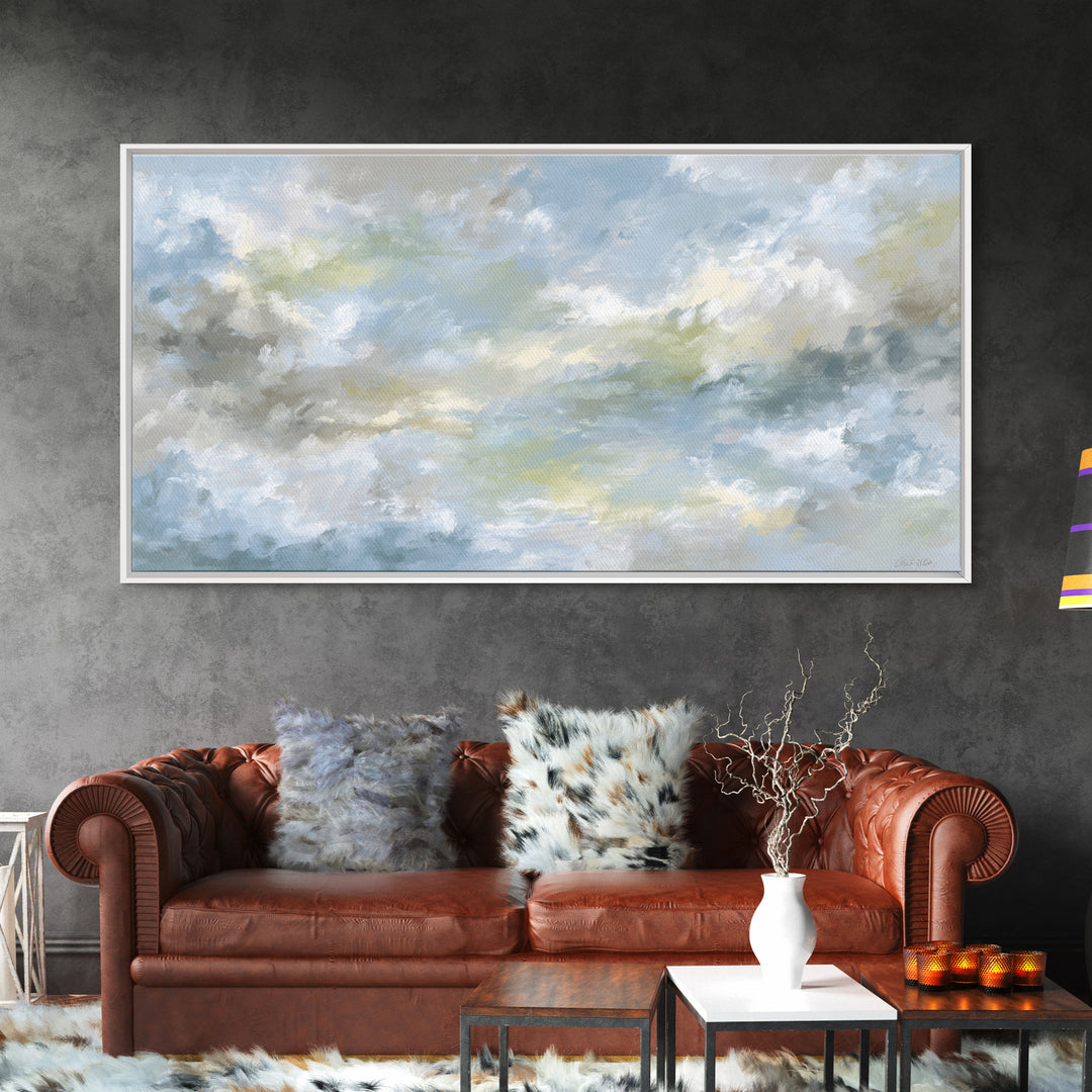 Large Cloudscape with Hopeful Light Canvas Print, Waiting Room Art, Wall Art, Waiting Room Decor, Watercolor Art, Calm, WRA-2x1-36