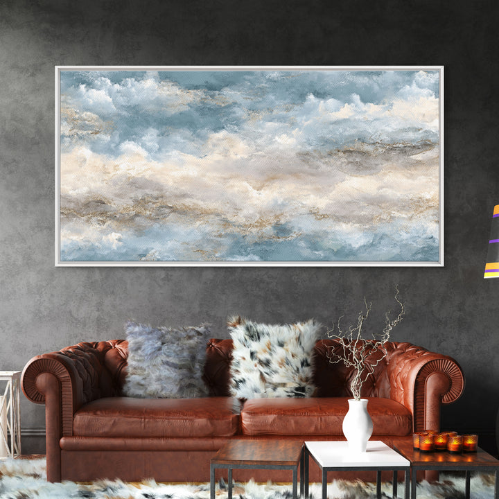 Light Marble Texture Abstract Canvas Print, Waiting Room Art, Textured Painting, Waiting Room Decor, Calm, Printable Art, WRA-2x1-44