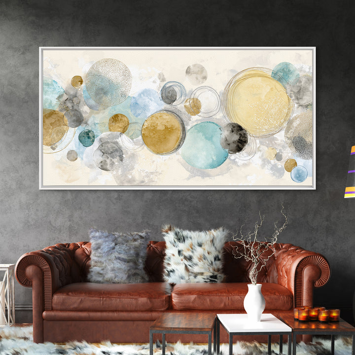 Abstract Circles Suggesting Calm Movement Framed Canvas Print, Waiting Room Art, Luxury Decor, Waiting Room Decor, Calm, WRA-2x1-6