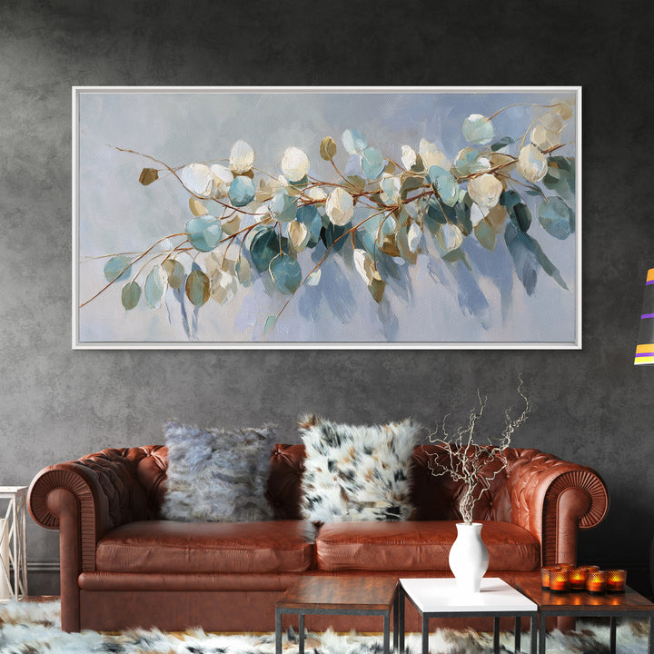 Clean Eucalyptus Leaf Study Canvas Print, Waiting Room Art, Printable Wall Art, Waiting Room Decor, Calm, Office Wall Decor, WRA-2x1-61