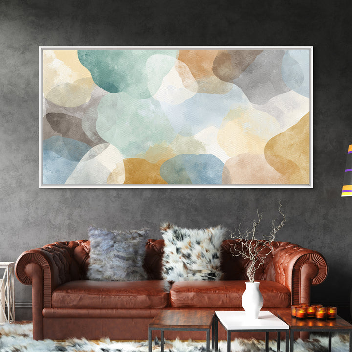 Pastel Rainbow Shapes for Pediatric Spaces Canvas Print, Waiting Room Art, Room Decor, Waiting Room Decor, Abstract Art, Calm, WRA-2x1-62